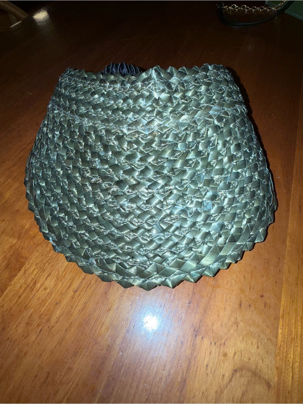 Woven Straw Visor Hat in Olive Green